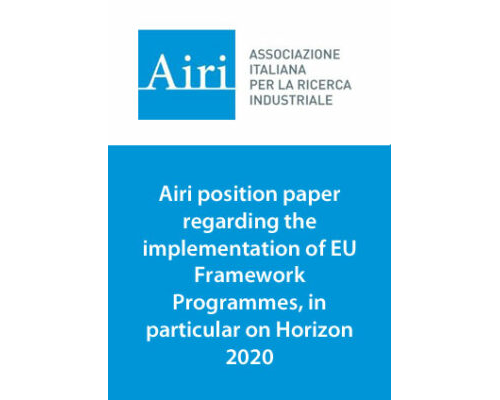 Airi position paper regarding the implementation of EU Framework Programmes, in particular on Horizon 2020
