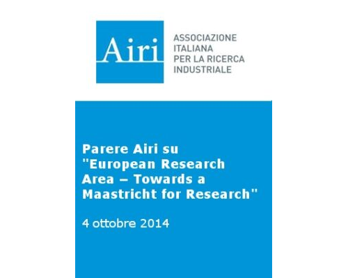 Parere Airi sul Documento “EuropeanResearch Area – toward a Maastricht for research”